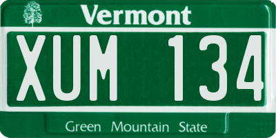 VT license plate XUM134