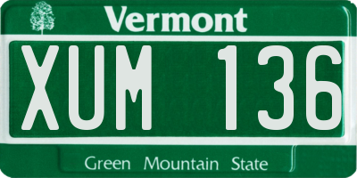 VT license plate XUM136