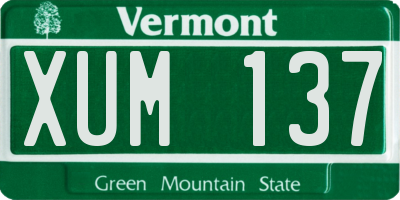 VT license plate XUM137
