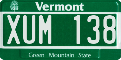 VT license plate XUM138