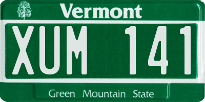 VT license plate XUM141