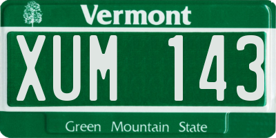 VT license plate XUM143