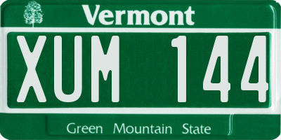 VT license plate XUM144