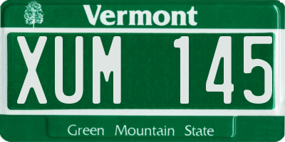 VT license plate XUM145