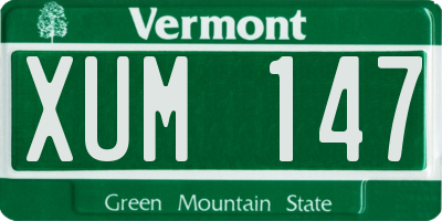 VT license plate XUM147