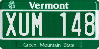 VT license plate XUM148