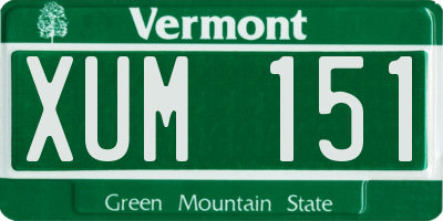 VT license plate XUM151