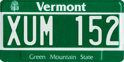 VT license plate XUM152