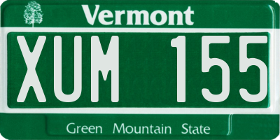 VT license plate XUM155