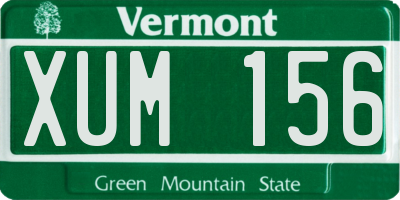 VT license plate XUM156