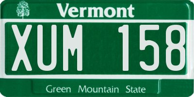 VT license plate XUM158