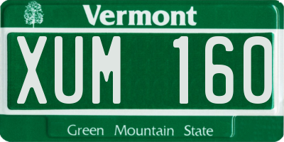 VT license plate XUM160