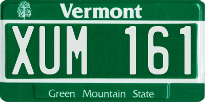 VT license plate XUM161