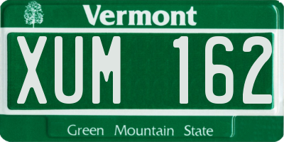 VT license plate XUM162