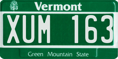 VT license plate XUM163