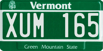 VT license plate XUM165