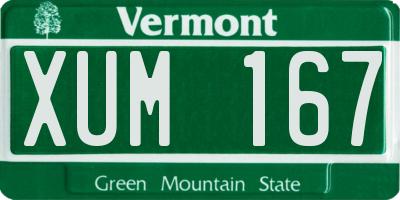 VT license plate XUM167