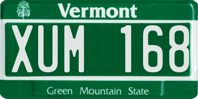 VT license plate XUM168