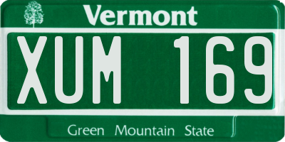 VT license plate XUM169