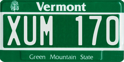 VT license plate XUM170