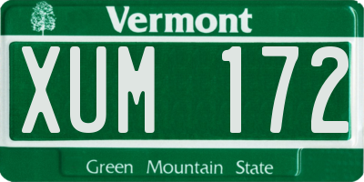 VT license plate XUM172