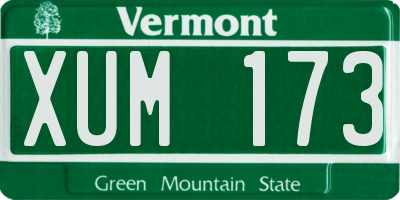 VT license plate XUM173