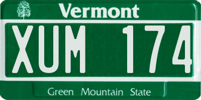 VT license plate XUM174