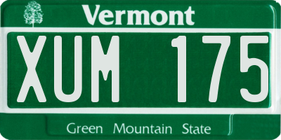 VT license plate XUM175