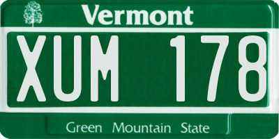 VT license plate XUM178
