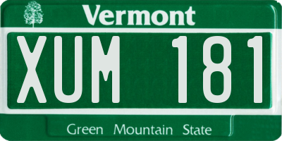 VT license plate XUM181