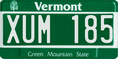VT license plate XUM185