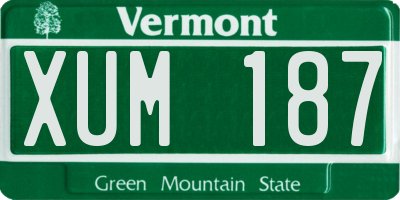VT license plate XUM187