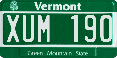 VT license plate XUM190
