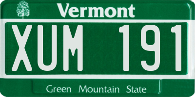 VT license plate XUM191
