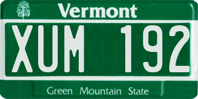 VT license plate XUM192