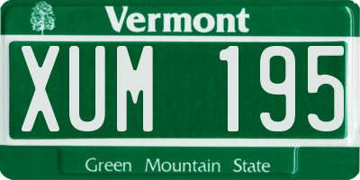 VT license plate XUM195