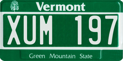VT license plate XUM197