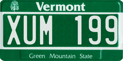 VT license plate XUM199