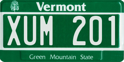 VT license plate XUM201