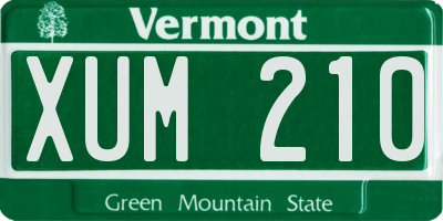 VT license plate XUM210