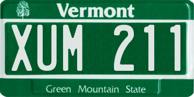 VT license plate XUM211