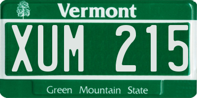 VT license plate XUM215