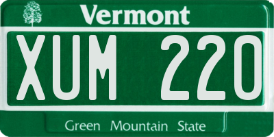 VT license plate XUM220