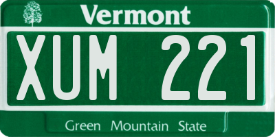 VT license plate XUM221