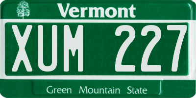 VT license plate XUM227