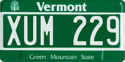 VT license plate XUM229