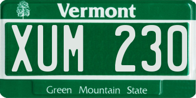 VT license plate XUM230