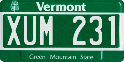 VT license plate XUM231