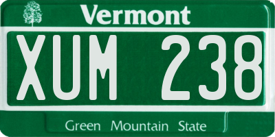 VT license plate XUM238