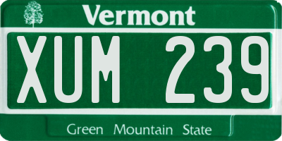 VT license plate XUM239